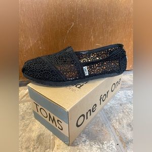 Black Crochet Lace Toms